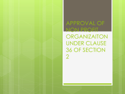 approval of non profit organizaiton under subclause 36 of section 2