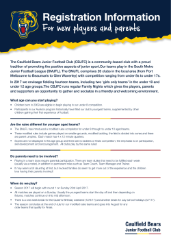 For new players and parents