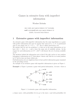 Games in extensive form with imperfect information