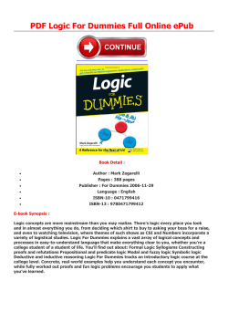PDF Logic For Dummies Full Online ePub