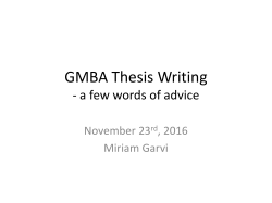 Thesis Advising