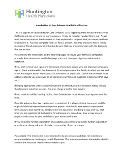 Advance Health Care Directive Form