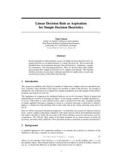 Linear decision rule as aspiration for simple decision heuristics