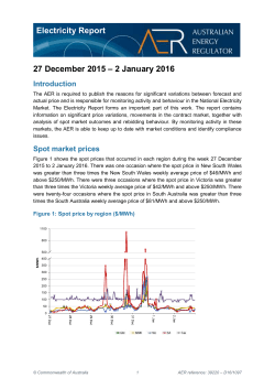 Electricity report 27 December 2015 - 2 January 2016