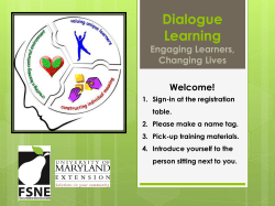 Dialogue Learning Engaging Learners, Changing Lives