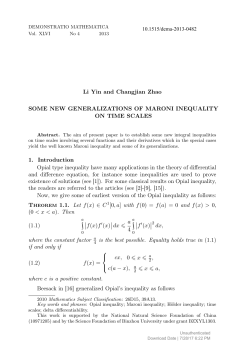 Li Yin and Changjian Zhao SOME NEW