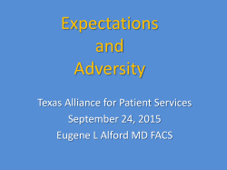 Dr. Eugene Alford &ldquo;Expectations and Adversity&rdquo;