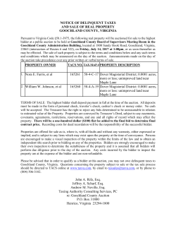 NOTICE OF DELINQUENT TAXES AND SALE OF REAL
