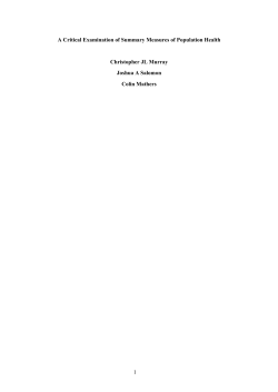 A Critical Examination of Summary Measures of Population Health