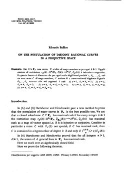 Edoardo Ballico ON THE POSTULATION OF DISJOINT RATIONAL
