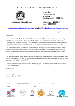 STOKE MANDEVILLE COMBINED SCHOOL Lower Road Stoke