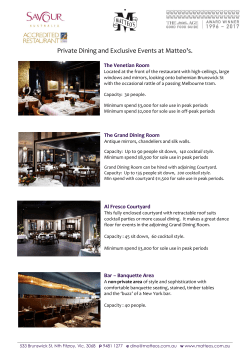 Private Dining and Exclusive Events at Matteo`s.