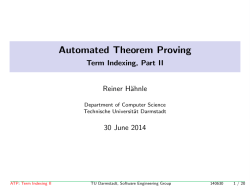 Automated Theorem Proving - Term Indexing, Part II