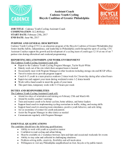 Assistant Coach Cadence Youth Cycling Bicycle Coalition of Greater