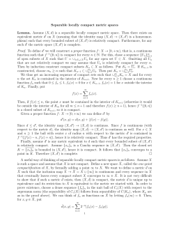 Separable locally compact metric spaces Lemma. Assume
