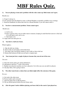 Bocce Rules Quiz - Martinez Bocce Federation