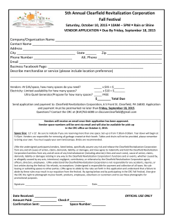 5th Annual Clearfield Revitalization Corporation Fall Festival