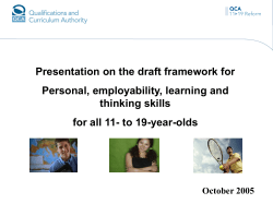 Presentation on the draft framework for Personal, employability