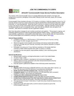 2016-2017 Commonwealth Corps Service Position Description