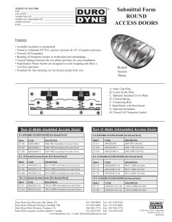 Submittal Form ROUND ACCESS DOORS