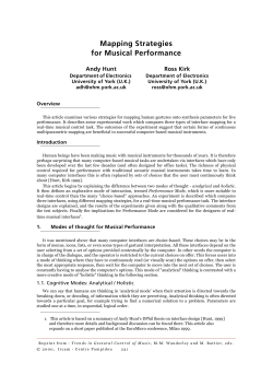 Mapping Strategies for Musical Performance