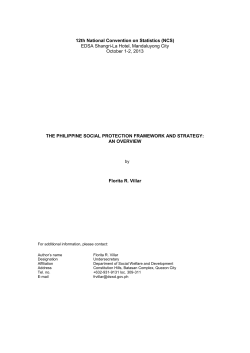 Social Protection Operational Framework and Strategy