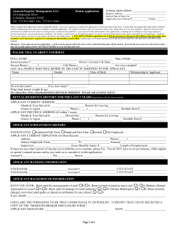 Leasing Agent Initials - Assured Property Management, LLC