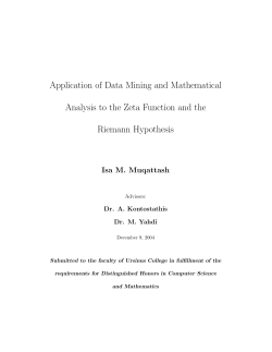Application of Data Mining and Mathematical Analysis to the Zeta