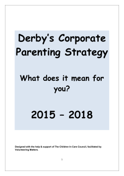 Derby`s Corporate Parenting Strategy 2015