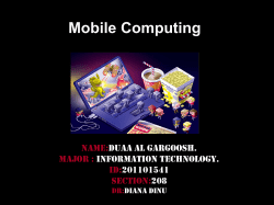 Introduction to Mobile Computing CNT 5517-5564