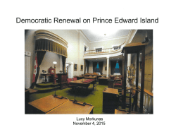 Democratic Renewal on Prince Edward Island