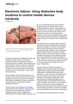 Electronic tattoos: Using distinctive body locations to