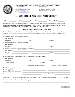 Minor Boundary Line Adjustment