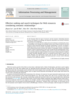 Effective ranking and search techniques for Web - ISLAB