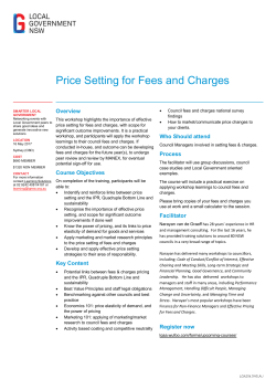 Price Setting for Fees and Charges .