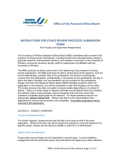 instructions for ethics review protocol submission form