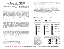 Farkel-Rules-Scoring from the Scarlet Scarab