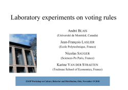 Laboratory experiments on voting rules