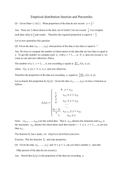 Empirical distribution function and Percentiles