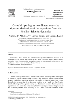 Ostwald ripening in two dimensions&mdash;the rigorous derivation of the