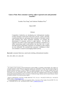 Gain or Pain: Does consumer activity reflect expected costs and