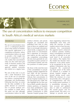 The use of concentration indices to measure competition in