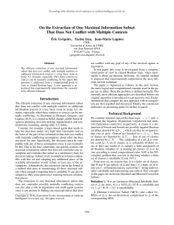 On the Extraction of One Maximal Information Subset That Does Not