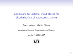 Conditions for optimal input states for discrimination of