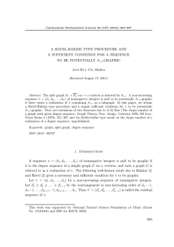 A HAVEL-HAKIMI TYPE PROCEDURE AND A SUFFICIENT
