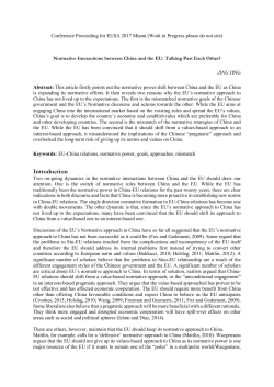 Normative Interactions between China and the EU: Talking Past