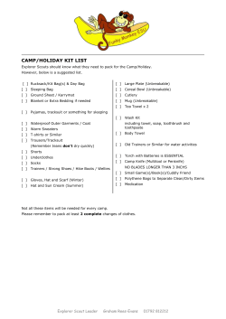 Example Kit List (Word Document, 183kb)