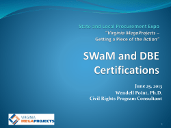 DBE - Alexandria Small Business Development Center