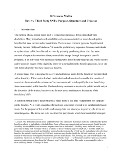 Differences Matter First vs. Third Party SNTs: Purpose, Structure and