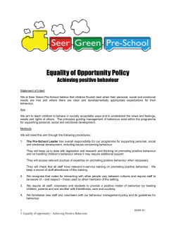5. Equality of opportunity - Achieving Positive Behaviour